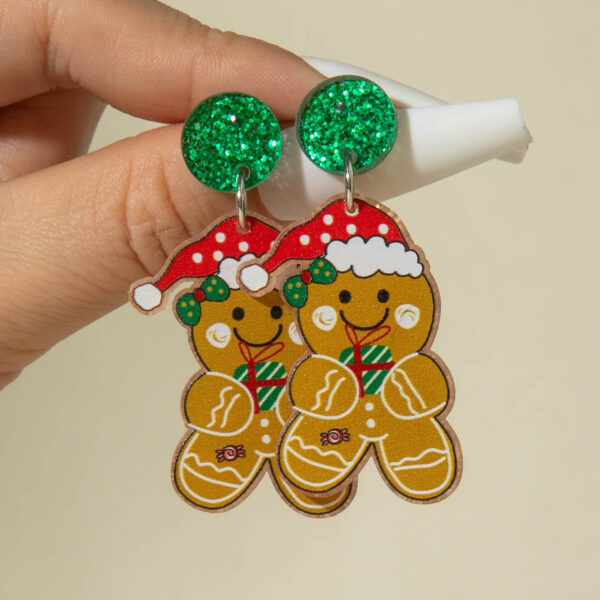 Wholesale Santa Claus sequined acrylic earrings