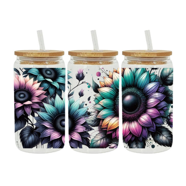 Wholesale Uv Transfer Sticker Glass Cup Crystal Label Crystal Sticker Cross-Border Exclusive for 16oz Glass Cup Special Sticker 23Cmx11Cm