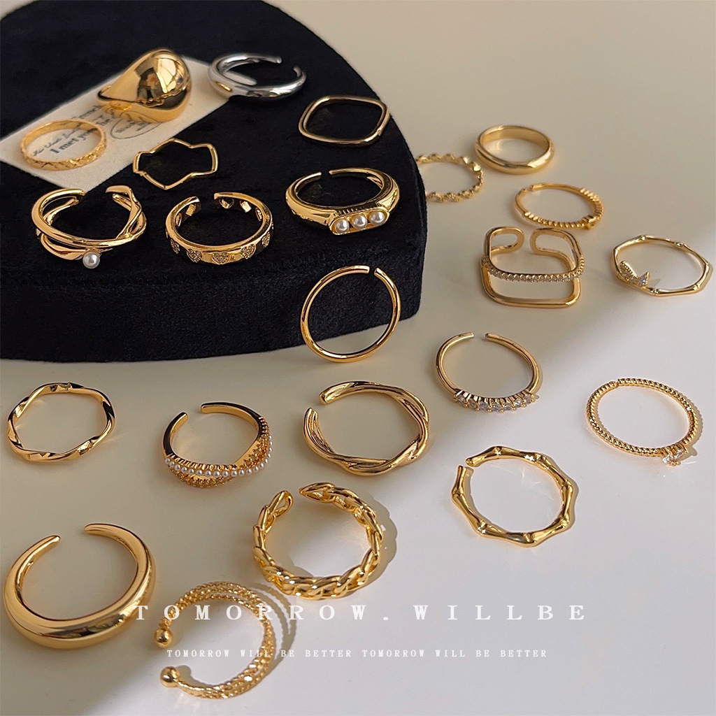 Wholesale Minimalist Geometric Circle Zircon Stackable Ring