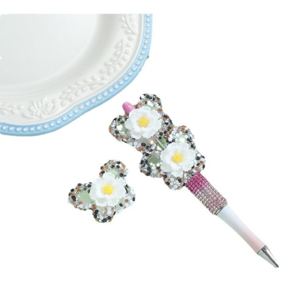 Wholesale 10pcs butterfly drill resin flower straight hole handmade loose beads