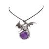 Wholesale Dragon shaped pendant amethyst brand necklace