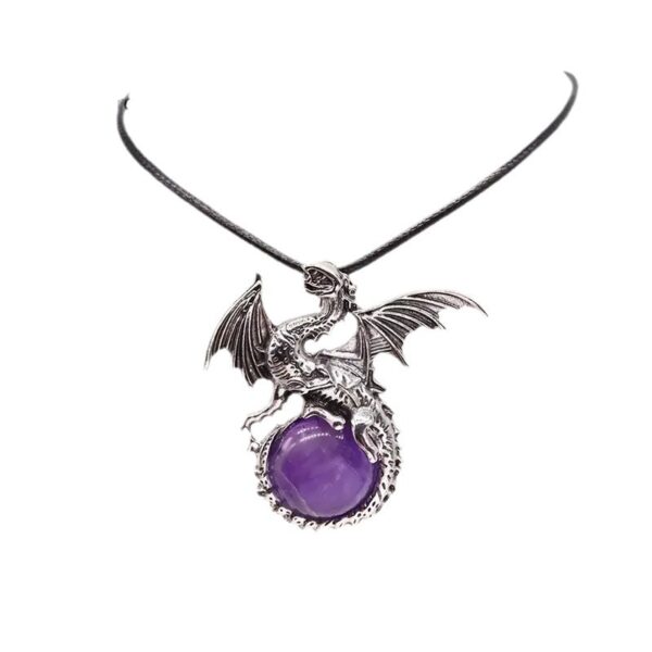 Wholesale Dragon shaped pendant amethyst brand necklace