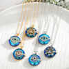 Wholesale Devil's Eye Alloy Necklace Blue Eyes Crystal Sweater Chain