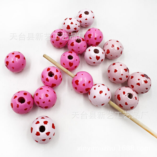 Wholesale Wooden Beads 16mm Lotus Round Beads Valentine's Day