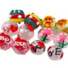 Wholesale Transparent hollow glass heart-shaped polka dot hand-painted flower beads