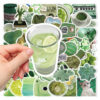 Wholesale 60pcs various green pattern waterproof vinyl stickers