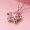 Wholesale opening and closing five-pointed star colored diamond clavicle chain starfish necklace