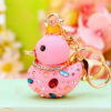 Wholesale Creative rhinestone cute yellow duck keychain