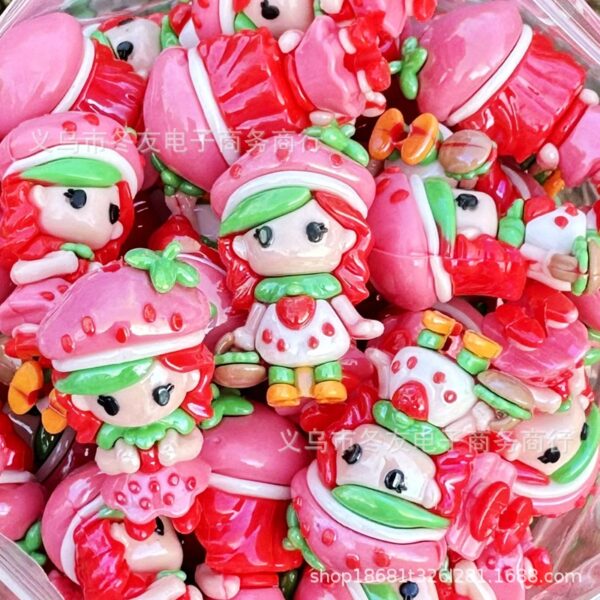 Wholesale 10pcs 34mm cartoon cute fruit girl acrylic beads