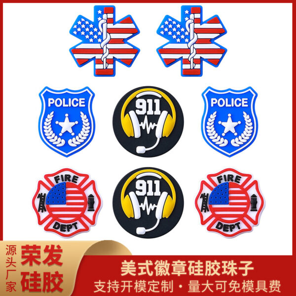 Wholesale 20pcs 3D Cartoon Alphabet Flag Pattern Silicone Beads