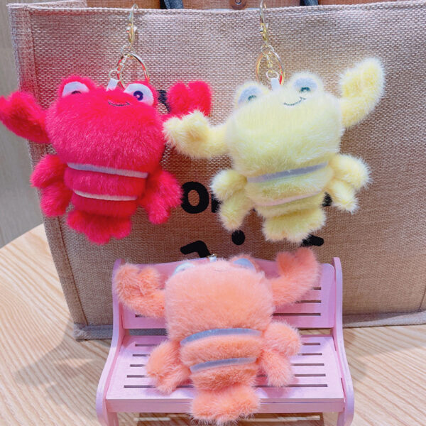 Wholesale Cute crayfish plush marine animals crab keychain