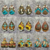Wholesale Western style floral water droplet earrings
