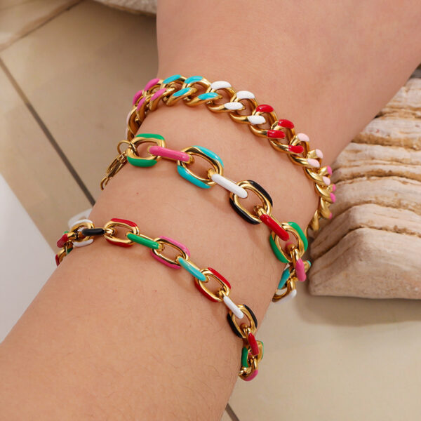 Wholesale Colorful Bracelets for Men and Women Stainless Steel Non-Fading Jewelry