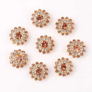Peach / 14mm three-layer sunflower (glass diamond)