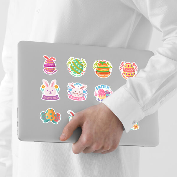 O1CN01rhmaKw1K0lVL3YdTu_2209355201102-0-cib Wholesale Easter colorful rabbit Waterproof Vinyl Stickers