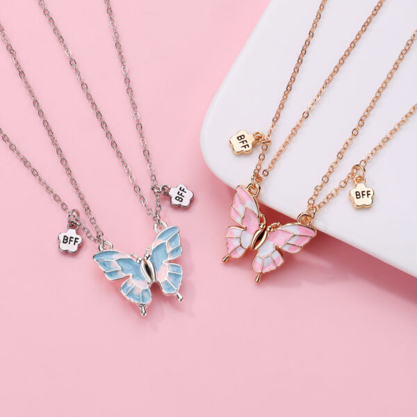 O1CN01rl3Ute1RorxY39EKU_2204819392159-0-cib Wholesale butterfly necklace cartoon children BFF good friend necklace