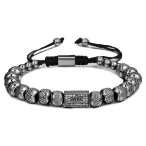 Crown square 8MM16 pineapple beads black