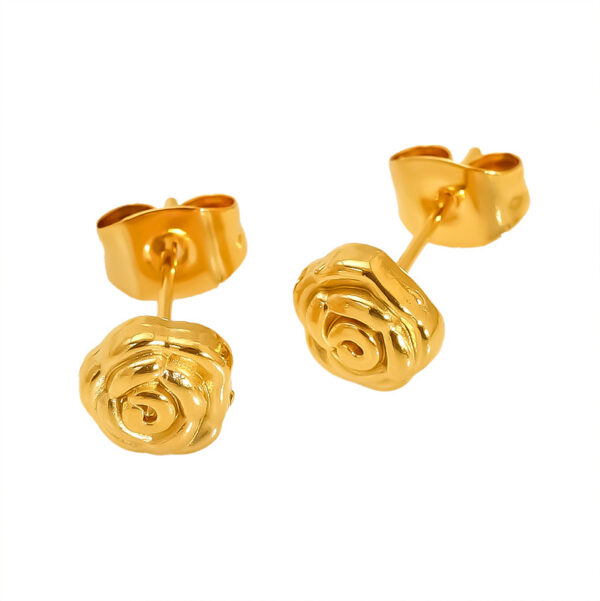 Wholesale Gold Imitation Pearl Rose Stud Earrings