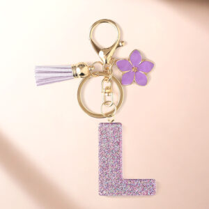 Purple l keychain