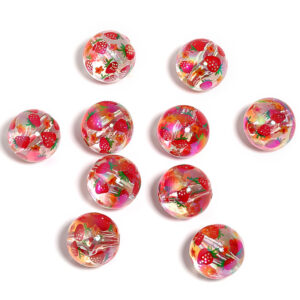 Translucent red strawberry / 16mm (1 pack/50 pieces)