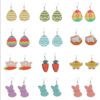 Wholesale Easter rabbit Flower Basket Cute Easter Egg Earrings