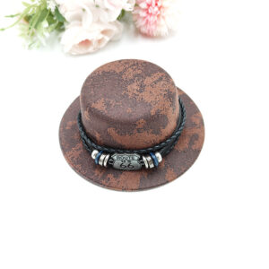 Brown suede round hat highway size 66 / L code