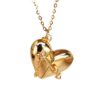 Wholesale Love Box Opening Peach Heart Pendant Gold Plated Necklace
