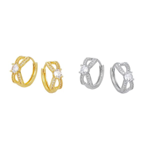 Wholesale Zircon Bow Earrings, Niche Design