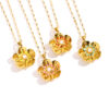 Wholesale gold flower necklace stainless steel plated pendant light luxury necklace