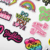 Wholesale Inspirational pink girl encourages English embroidery DIY Patches
