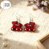 Wholesale Red Rose Bear Acrylic Earrings