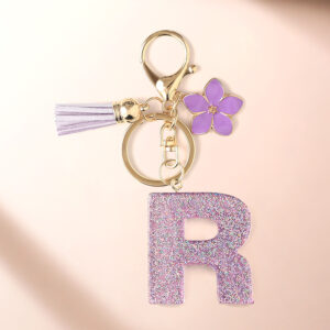 Purple r keychain