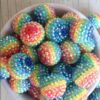 Wholesale 5pcs 22MM Rainbow Color Stripe Resin Beads Bubblegum Beads