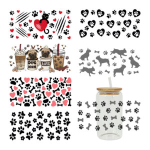 Wholesale UV Transfer Paste Glass Crystal Label Crystal Paste Cross-border Special Paste for 16oz Glass Cup 23cmX11cm