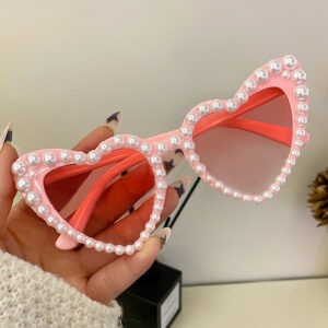 Single row of pearls-pink frame double pink pieces