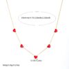 Wholesale Red Enamel Heart Pendant Necklace Earrings Gold-plated Jewelry Set