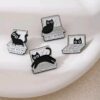 Wholesale Cartoon Black Cat Little Cat Animal Brooch