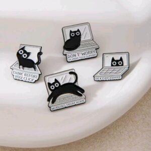 Wholesale Cartoon Black Cat Little Cat Animal Brooch