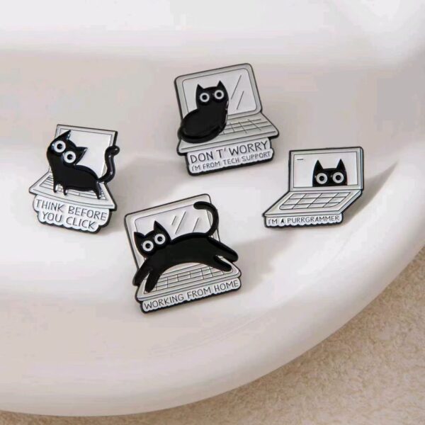 Wholesale Cartoon Black Cat Little Cat Animal Brooch