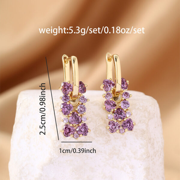 Wholesale Cross-Border Hot-Selling Ins Sweet Temperament Zircon Earrings Versatile High-End Women's Ear Jewelry