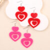 Wholesale Valentine's Day Rose Red Heart Acrylic Earrings