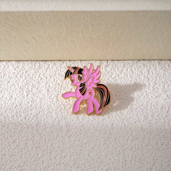Wholesale Colorful cartoon rainbow cute horse brooch