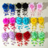 Wholesale Colorful three-dimensional rose flower earrings