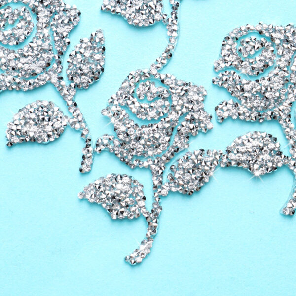 Wholesale Rose rhinestone embroidery DIY Patches