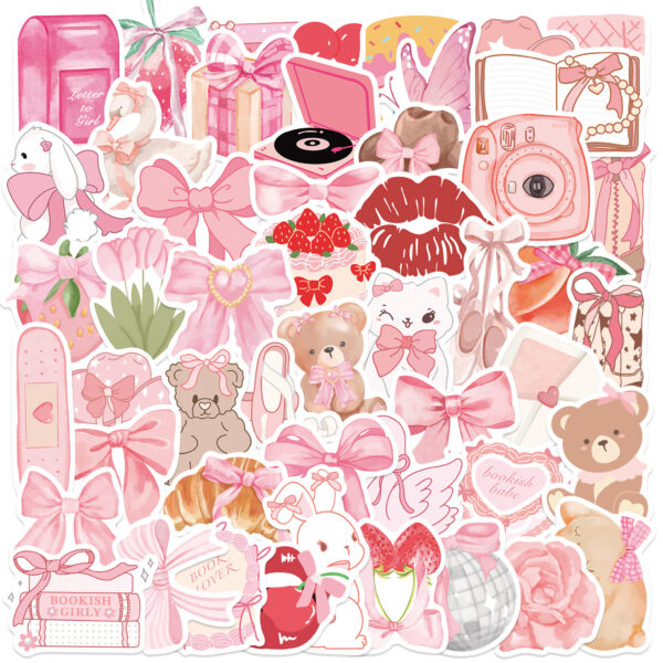 Wholesale 50pcs Pink Fun Park Graffiti Cartoon Stickers