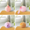 Wholesale Cartoon colorful furry ball plush keychain