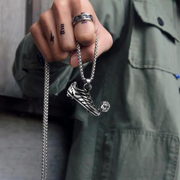 Wholesale sneaker football necklace men's stainless steel necklace