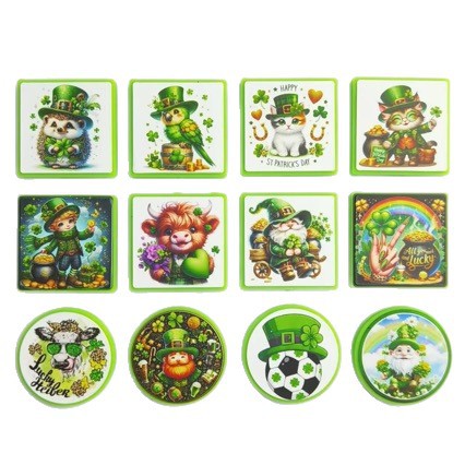 Wholesale 10pcs St. Patrick's Day Green Clover Focal Beads