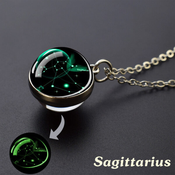 Wholesale Luminous Zodiac Starry Sky Glass Ball Necklace
