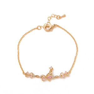 3 butterfly bracelets gold